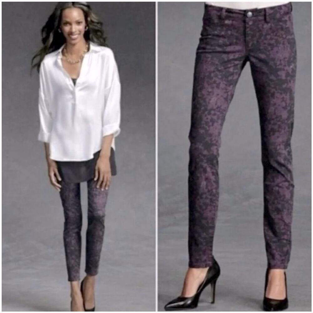 CAbi Purple Patterned Ankle Pants